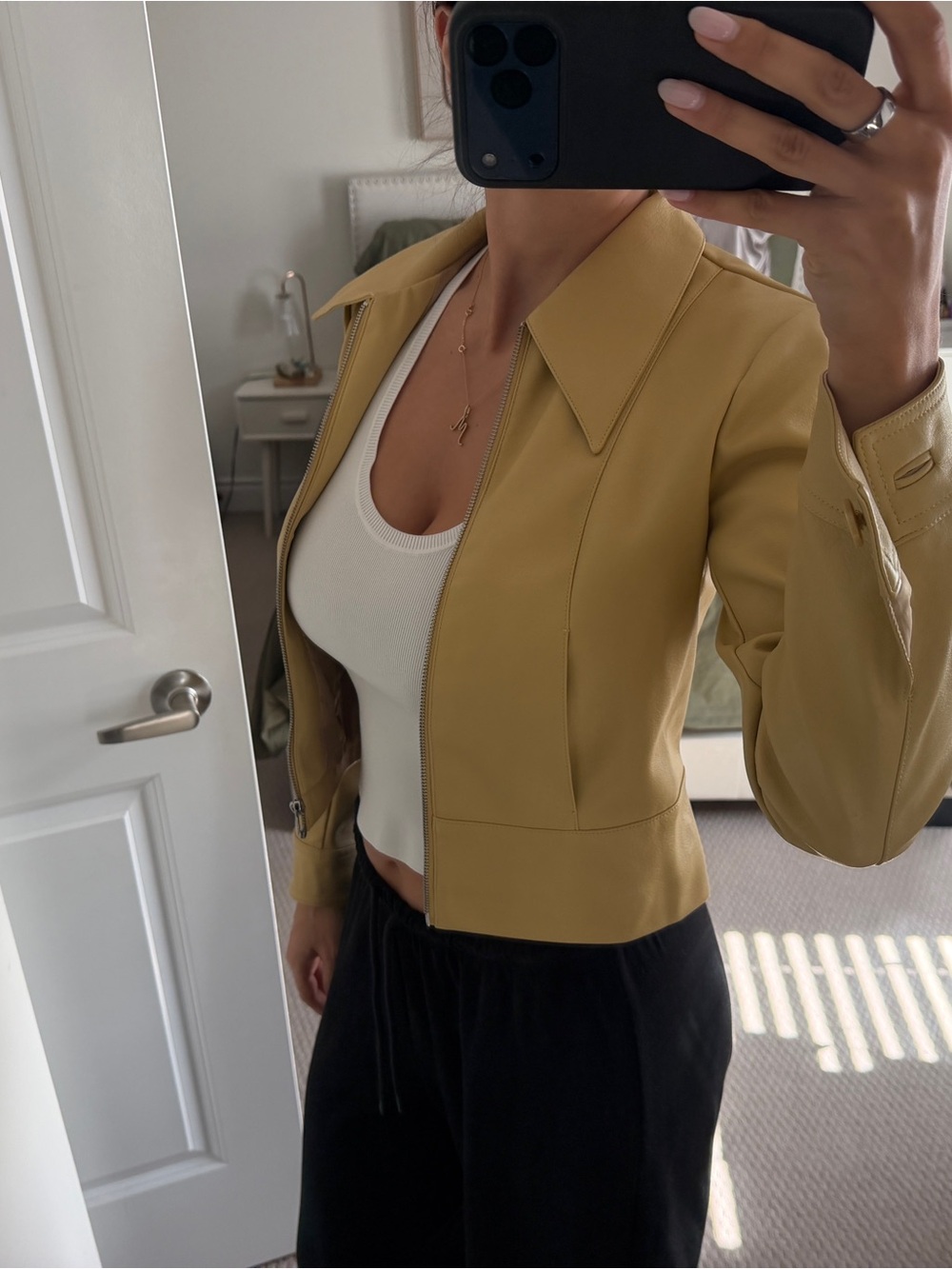 URBAN OUTFITTERS Faux Leather Zip up Jacket
